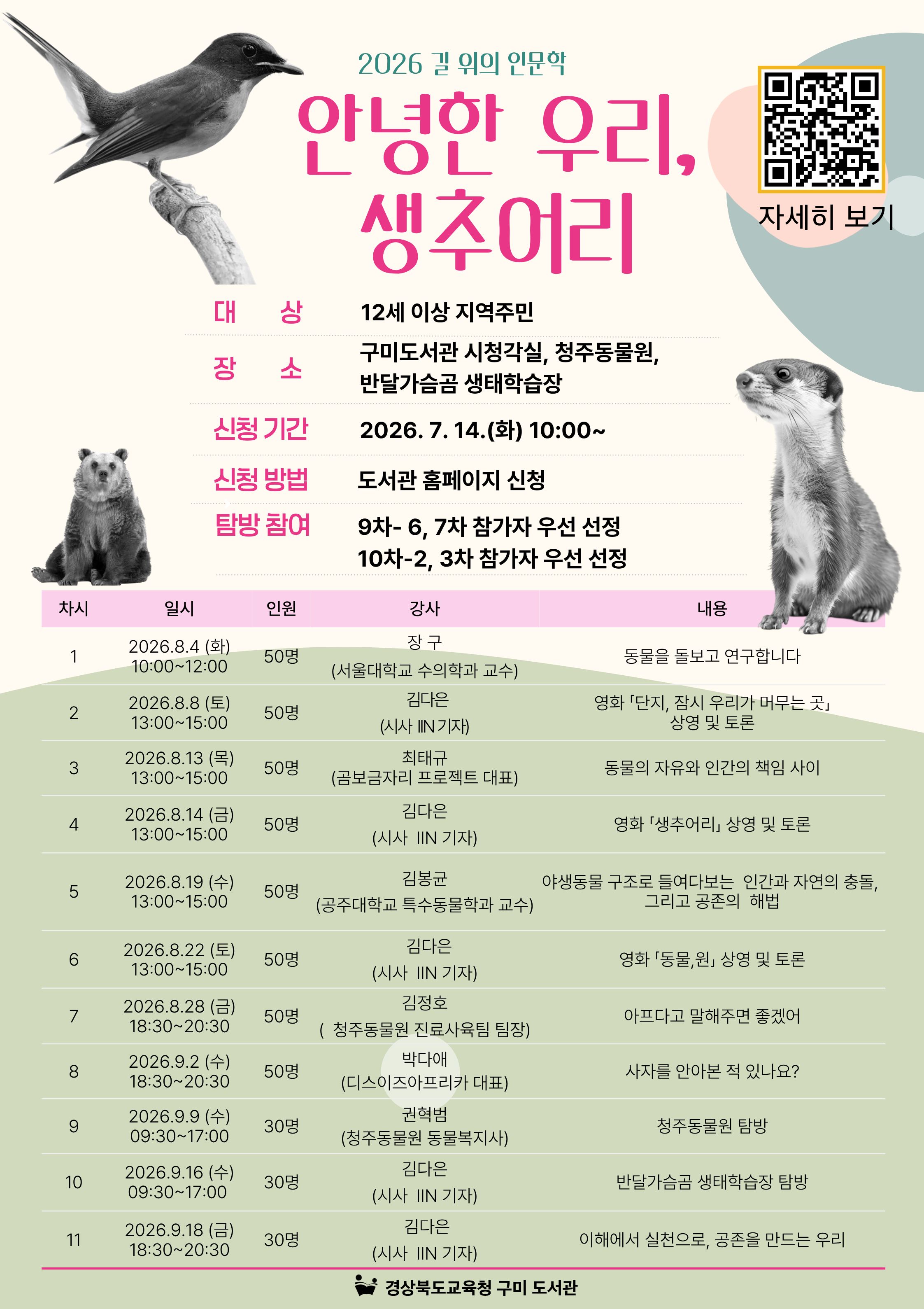 2026 길 위의 인문학 사업 운영