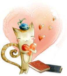 책을 사랑하는 고양이 그림